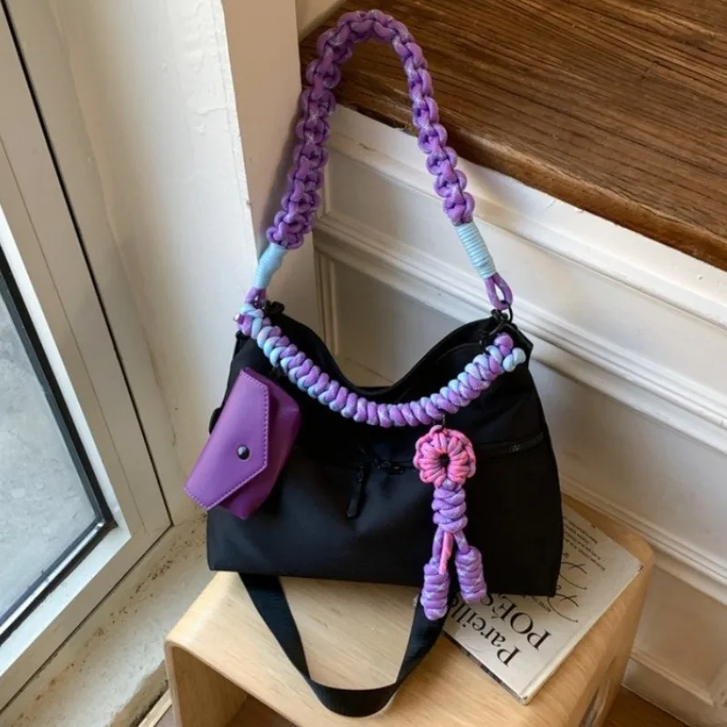 

Новая женская сумка через плечо из холщовой ткани 2026 года, модная женская сумка-кроссбоди, трендовая женская сумка