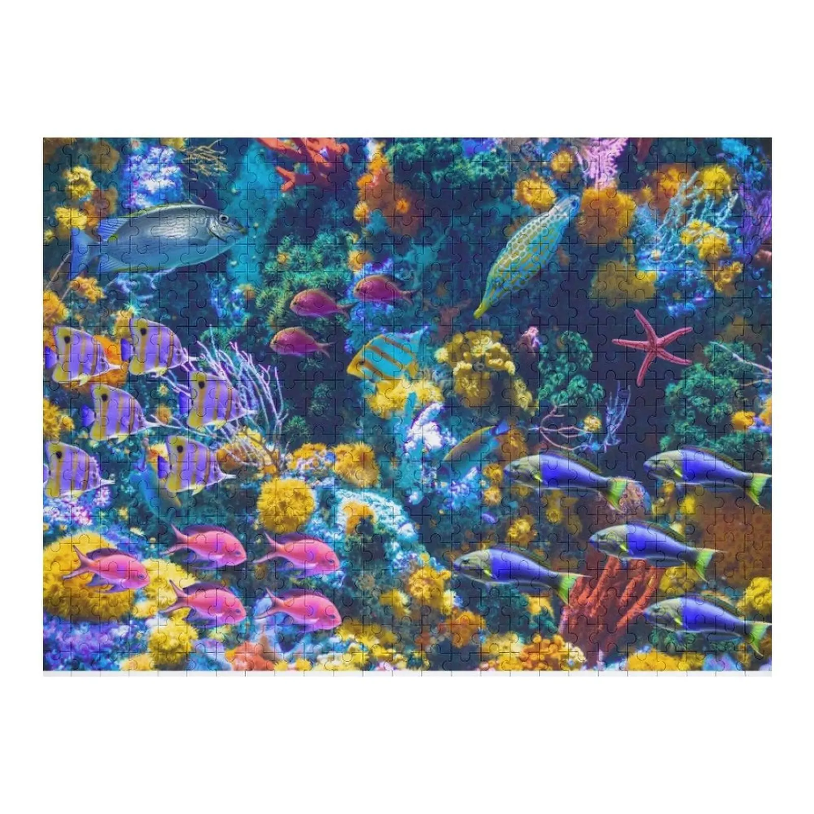 

Пазл с тропическими рыбами, настраиваемый подарок ребенку, деревянные пазлы для взрослых, деревянная фотография, персонализированный пазл