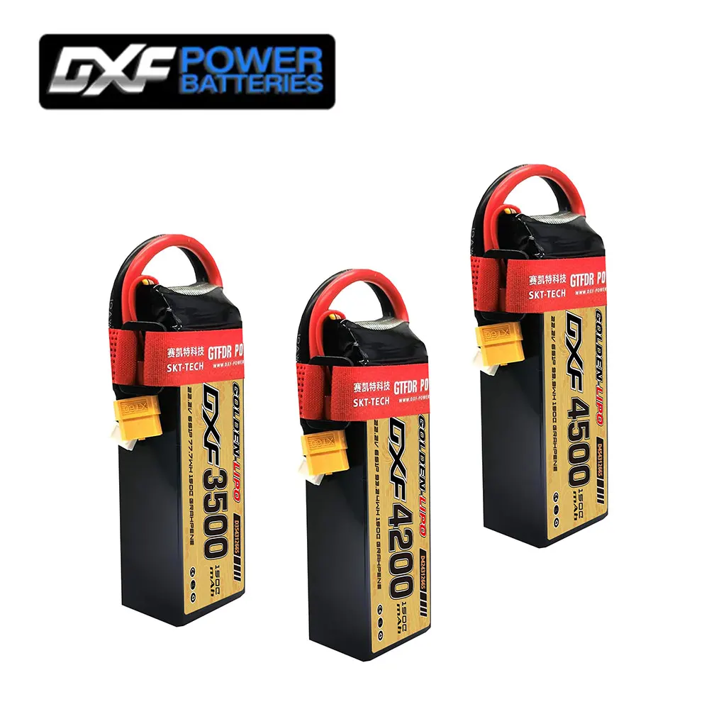 DXF 4S Lipo Battery 3500mAh 4200mAh 4500mAh 15.2V 150C 5200mAh 6500mAh 7500mAh XT60 Plug Hardcase RC Car Buggy Truggy Offroad