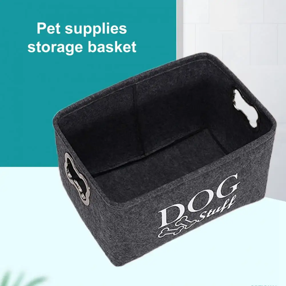 

Portable Pet Toy Storage Pet Toy Storage Basket Pet Dog Toy Storage Solutions Rectangular Bins Boxes with Handles for Organizing