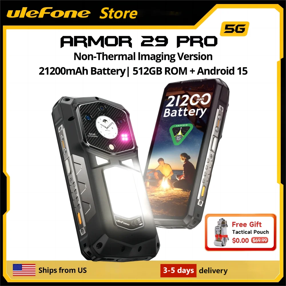 Ulefone Armor 29 Pro 5G AI هاتف متين 6.67 "120 هرتز حتى 32 جيجابايت رام 512 جيجابايت ROM 21200 مللي أمبير 120 واط 64 ميجابكسل للرؤية الليلية الهاتف المحمول #1
