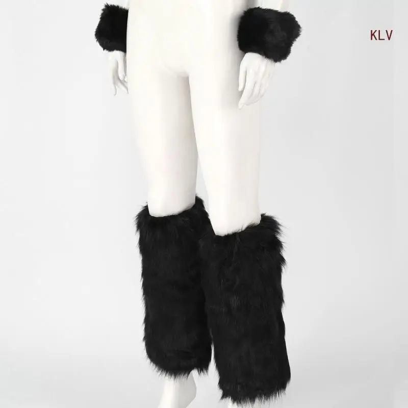 

Women Faux Furs Fuzzy Wrist Cuffs Winter Faux Furs Boot Cuffs Leg Warmers Wrist Cuffs Warmers Warm Furry Costumes