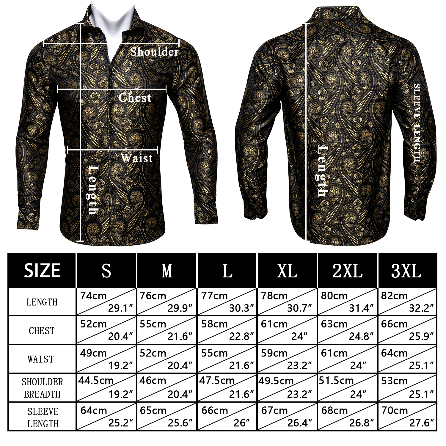 Barry.Wang Designer Silk Mens Shirt Tie Set Jacquard Paisley Long Sleeves Male Blouses Necktie Hanky Cufflinks Wedding Business