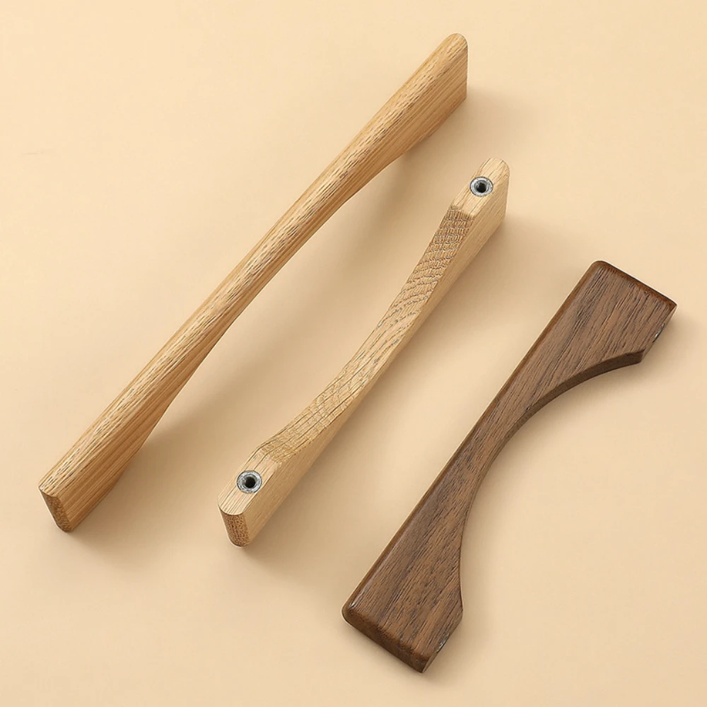 Natural Wood Cabinet Handles Modern Furniture Pulls Wooden Drawer Handles Kitchen Cupboard Door Handle Home Hardware Accessories