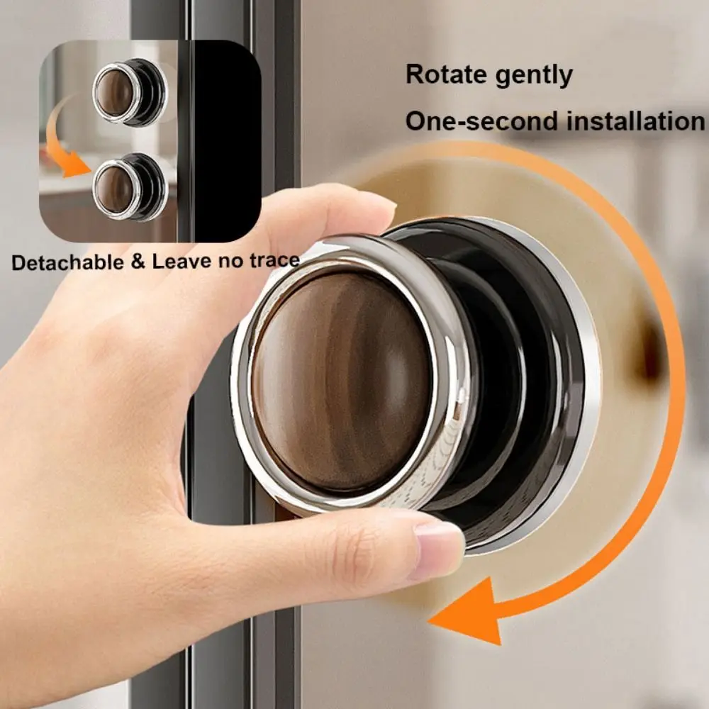 

1/2Pcs Walnut Wood Door and Window Handles Strong Adsorption Movable Drawer Pull Handles Strong Load-bearing Capacity