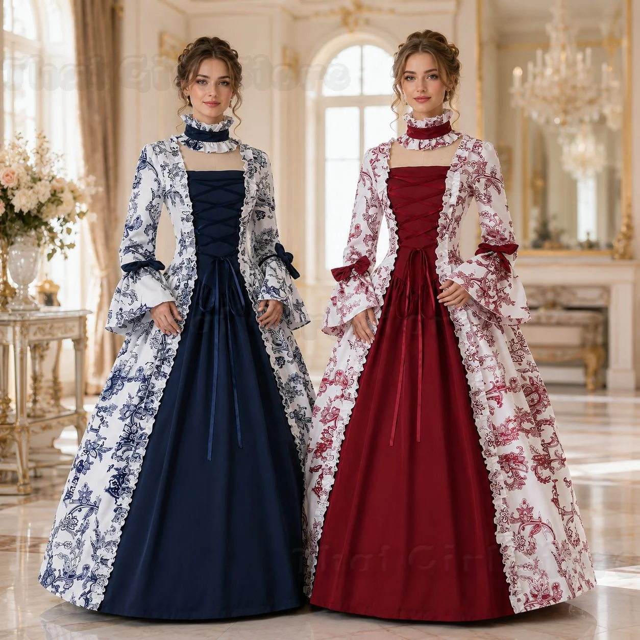 Robe victorienne rococo pour femme, robe Marie-Antoinette, robe du XVIIIe siècle, robe de bal médiévale de la guerre civile, costume de belle du Sud