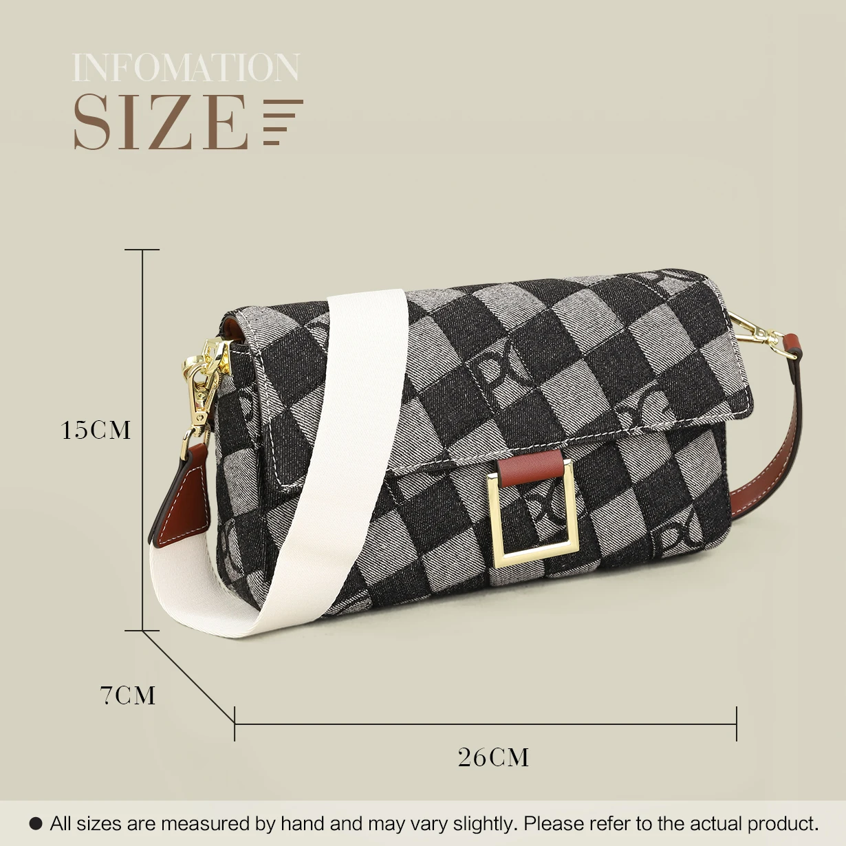 PG 2026 Women's Latin American Style Shoulder Bag New Cowboy Splicing Design Fashion All-season Suitable Crossbody Bag