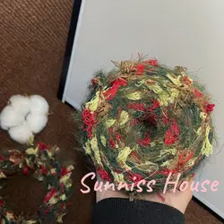 100g/roll Handmade Christmas Feature Yarnthread，vintage Rose Style Mixed Wool Yarn ，woven Bag Florist Decorative Design Yarn