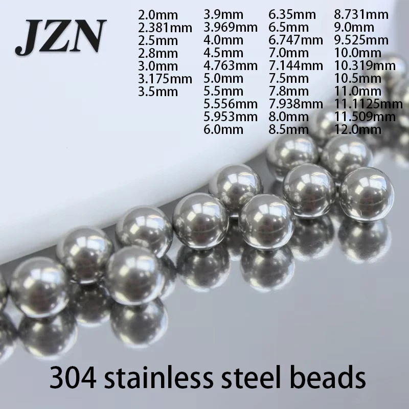 Solid 304 steel balls, stainless steel beads, ball bearings 2 3 4 5 6 7 8 9 10 11 12 mm high precision and wear-resis