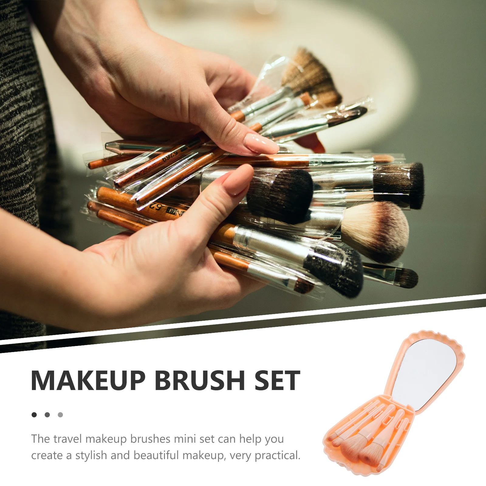 

Travel Makeup Brushes Mini Set Portable Eyeshadow Blending Foundation Brush Kit for Face Eye Lips Contour Highlighter