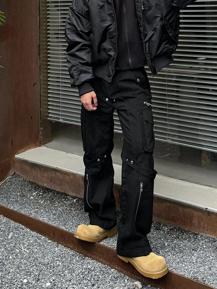 

American High Street Vibe Loose Long Trousers for Women Spring Early Vintage Heavy Industry Workwear Multiple kets