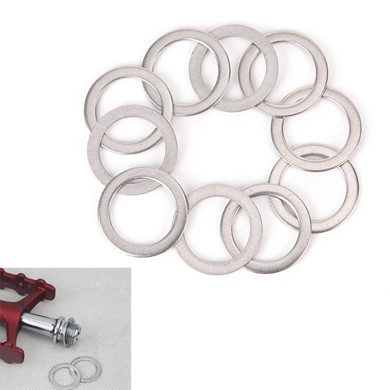 10Pcs Bicycle Pedal Spacer Crank Cycling Bike Stainless Steel Ring Washers