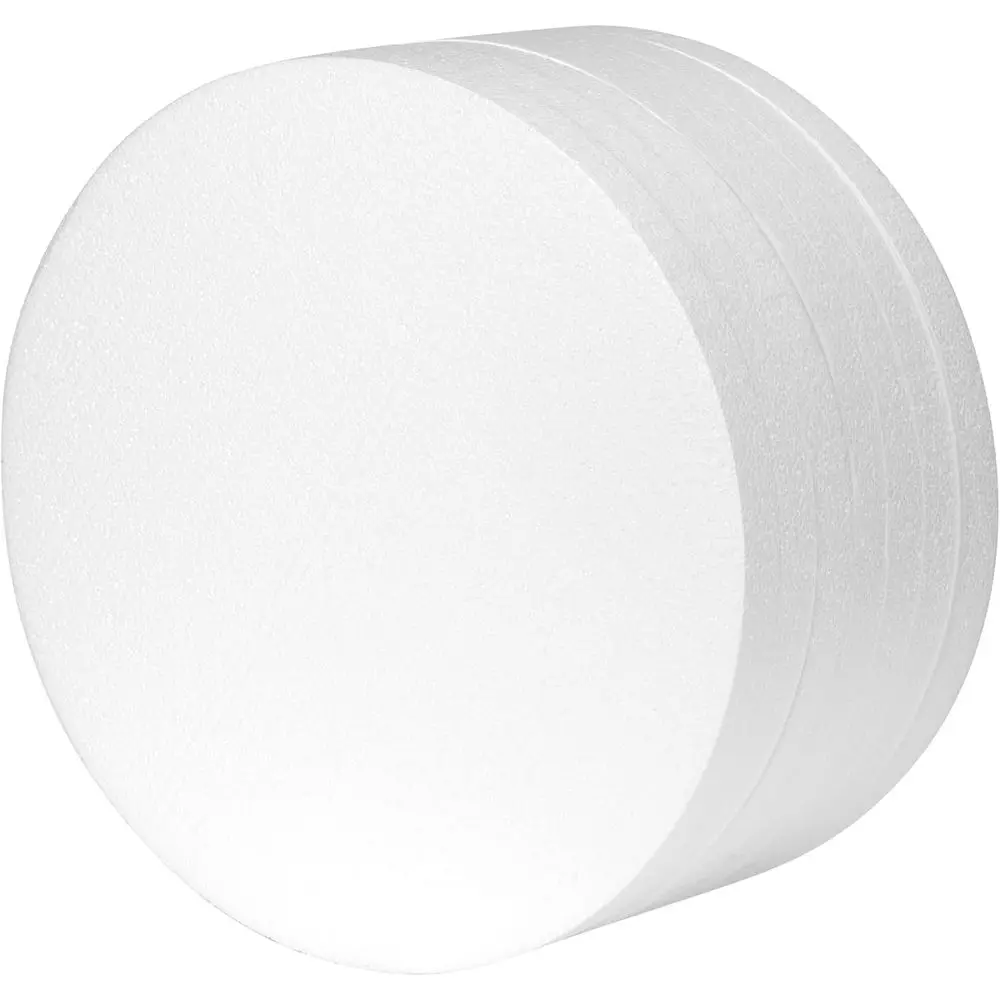 

13.6 Inch Large Circles or 7 Pack 1 Inch Thick White Polystyrene Discs for DIY and Craft Projects
