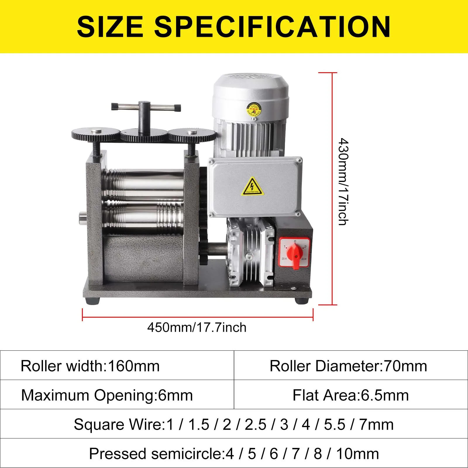 Jewelry Tools High Quality 0.5HP 1HP Wire Rod Rolling Mill Rolling Mill Jewelry Making Equipment