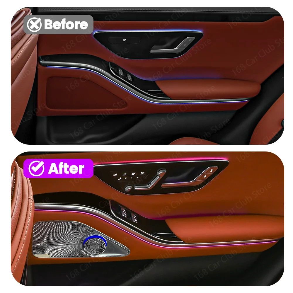 64 Color Rear Door Rotating Speaker Cover Ambient Light For Mercedes Benz S class W223 S450L Speaker 2021 Lnterior Modification