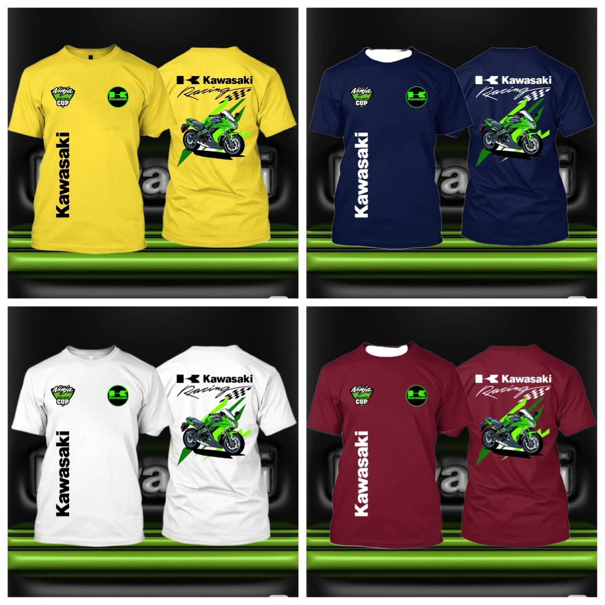 

25/26Kawasaki, оригинальная авторизованная футболка, футболка с принтом, быстросохнущая, впитывающая пот, свободная, удобная, локомотив, модная мото