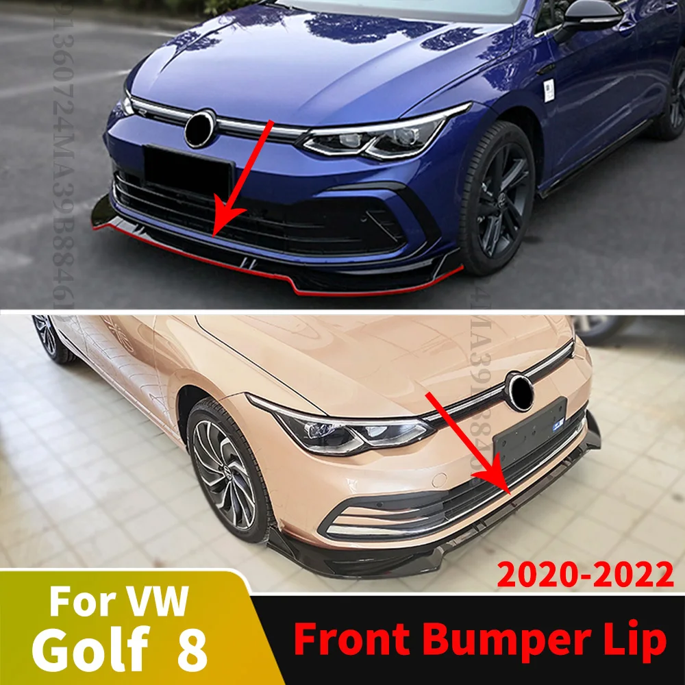 Protector Guard Tuning Accessories Splitter Cover For VW Golf 8 2020-2022 MK8 GTI GTD R Line Life Front Bumper Lip Chin Refit