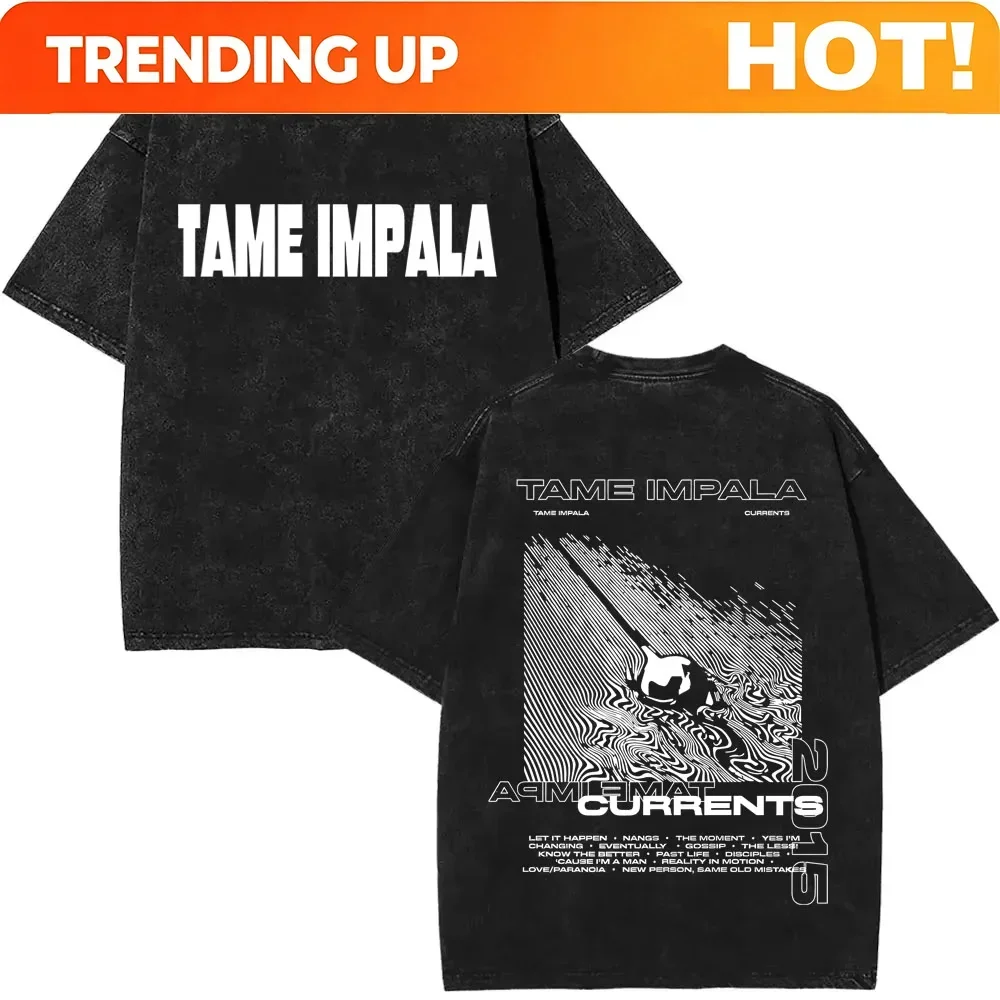 Customization New Arrival Tame Impala Graphic Print Short Sleeved Round Neck Y2k Tshirt Men Clothing New In Top & Tees Mens T-Sh