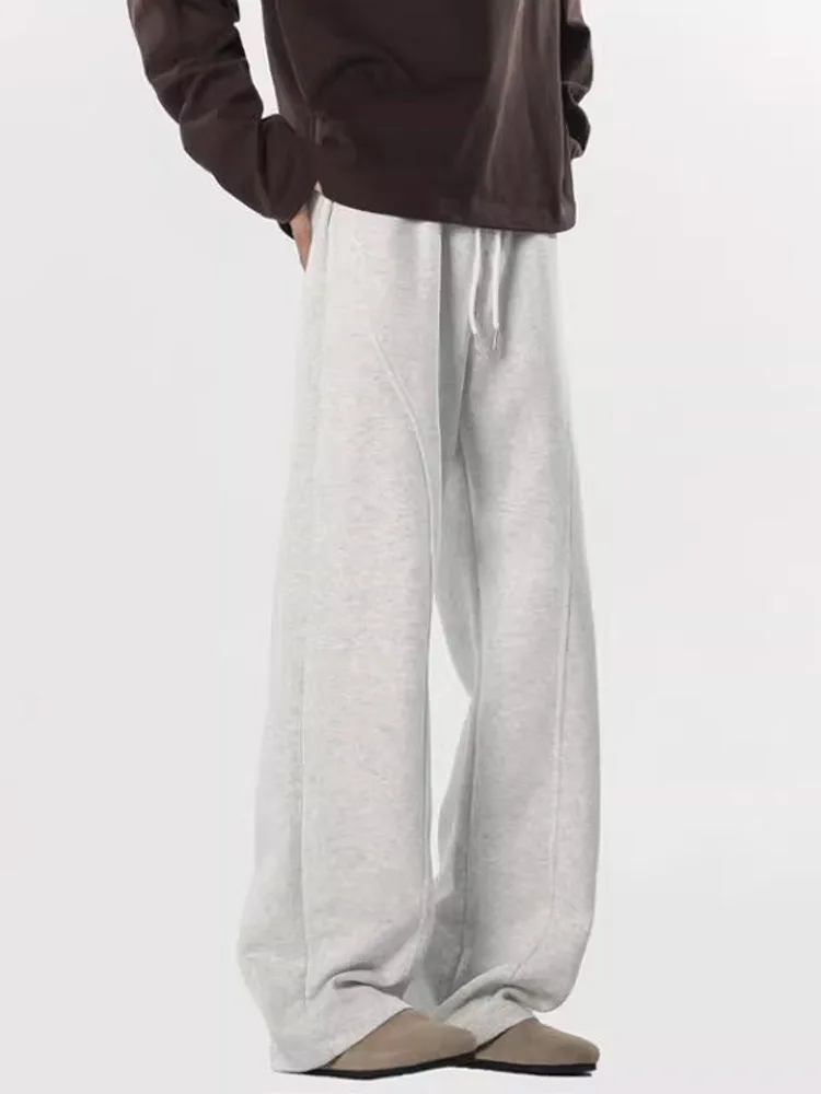 

American Sle Casual Spor Men's Sweatpants Autumn Winter Thi Cleanfit Loose Straight Leg Wide Leg Pants