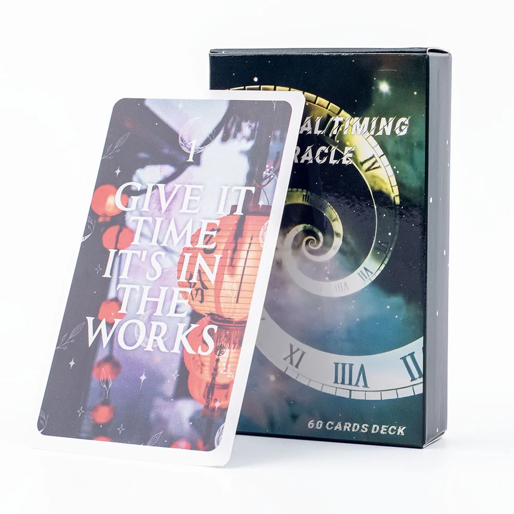 Mystical Timing Oracle Deck 60 Cards Divination Edition for Time Frame Insights Mystical Moon Situations Board Game 10.3 x 6CM