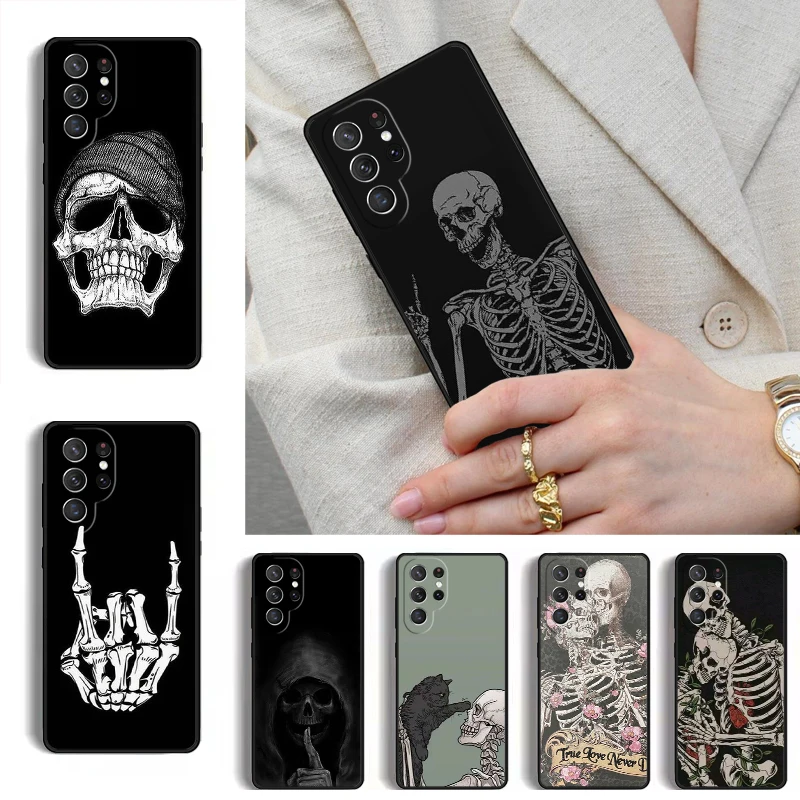 Skull Skeleton Phone Case for Samsung Galaxy S26 S25 Ultra S24 S23 S22 S21 Plus Note 10 Bumper Cover