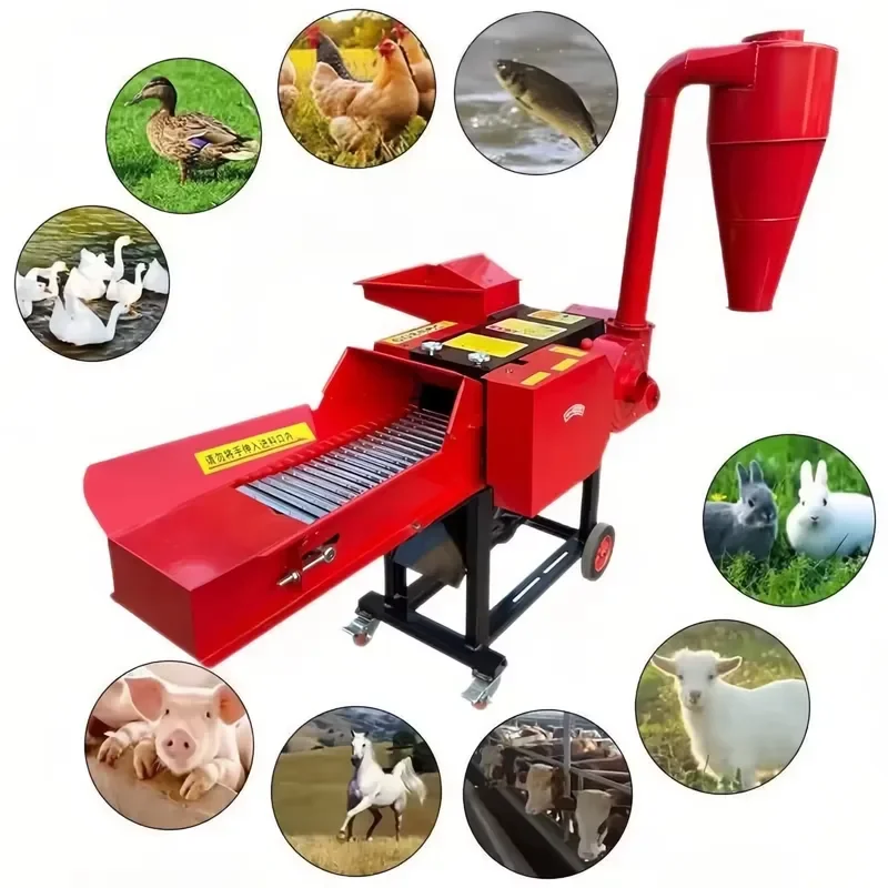 Electric Cow Sheep Animal Feed Food Rice Wheat Straw Forage Chopper Chaff Grass Corn Silage Cutting Making Machine 6