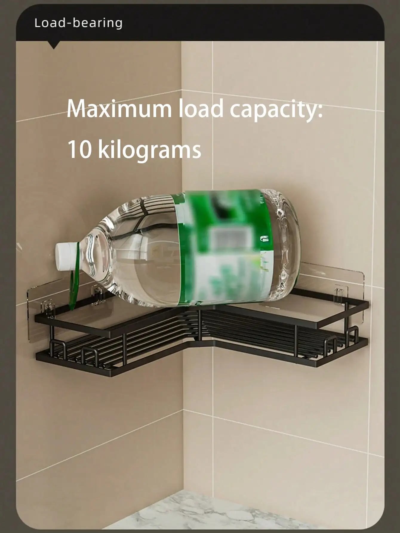 3 Pack Corner Shower Caddy Adhesive, No Drilling Stainless Steel Bathroom Shelf Organizer, Rustproof Wall Mount Storage Rack for Shampoo, Soap & Body Wash - view 7