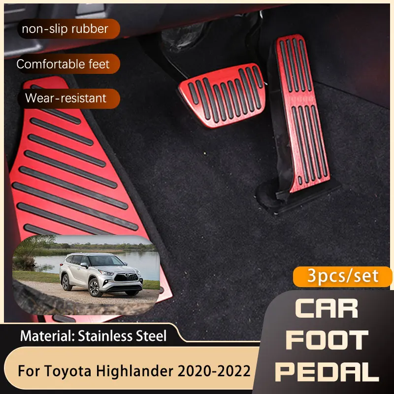

AT Car Foot Pedals for Toyota Highlander Kluger XU70 2020 2021 2022 Accelerator Brake Non-slip No Drilling Pedal Pad Car-styling