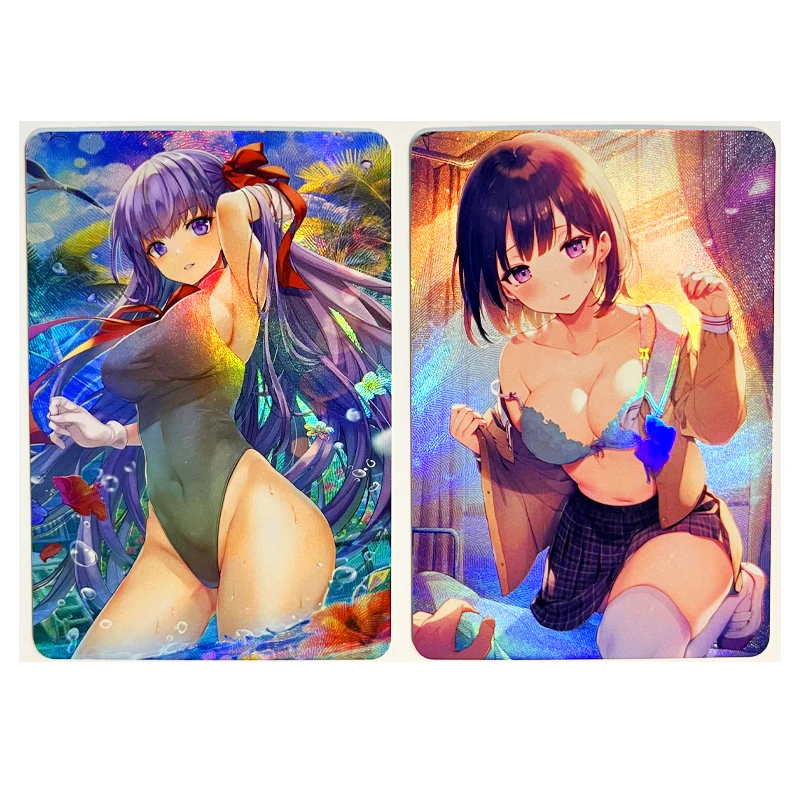 2pcs/set Swimsuit Girl ACG Sexy Toys Hobbies Hobby Collectibles Game Collection Anime Cards