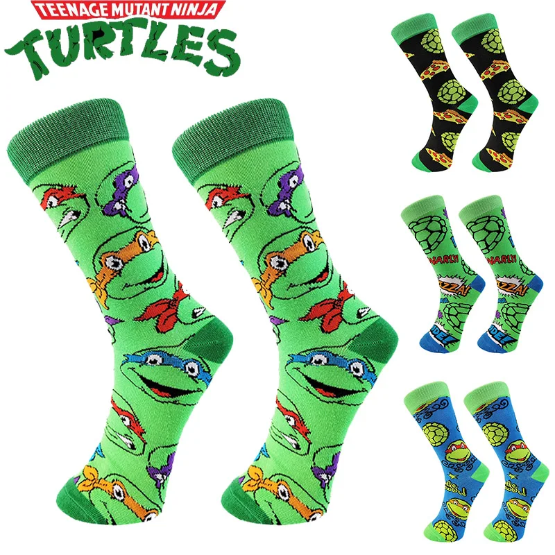 New TMNT Teenage Mutant Ninja Turtles Hiphop Men Socks Harajuku Embroidery Colorful Funny Socks Tide Socks Cartoon Birthday Gift