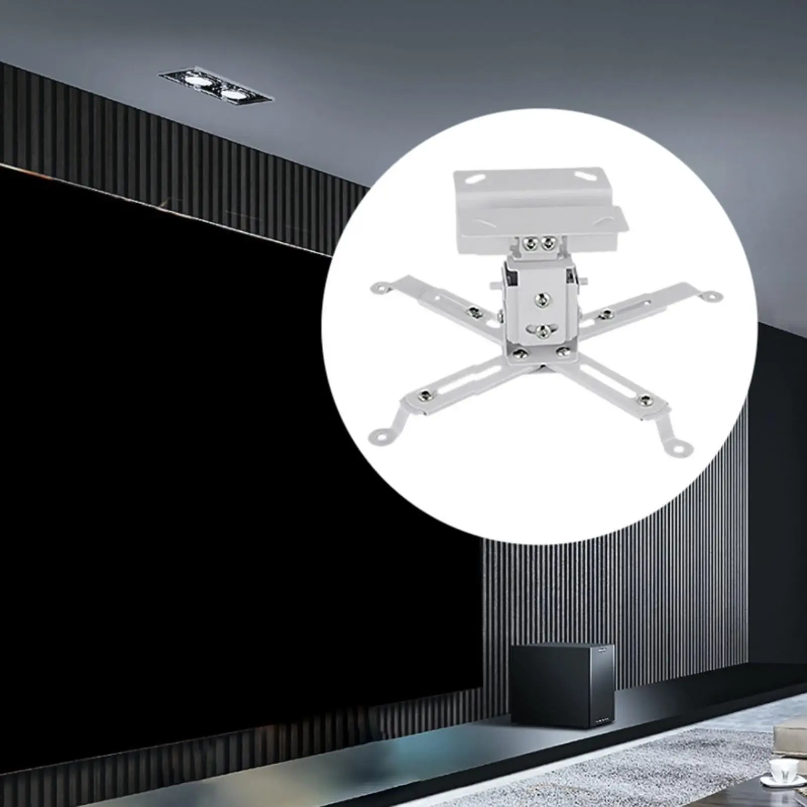 Projector Mount Kit Projector Accessories 90° Rotating Effortless Installation Wall Hanging Bracket for Office Home Theaters