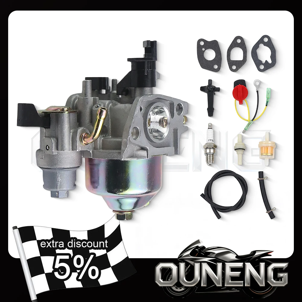 For Honda GX160 GX200 5.5HP 6.5HP Carburetor Replacement Gaskets Air Filter Fuel Line 16100-ZH8-W51