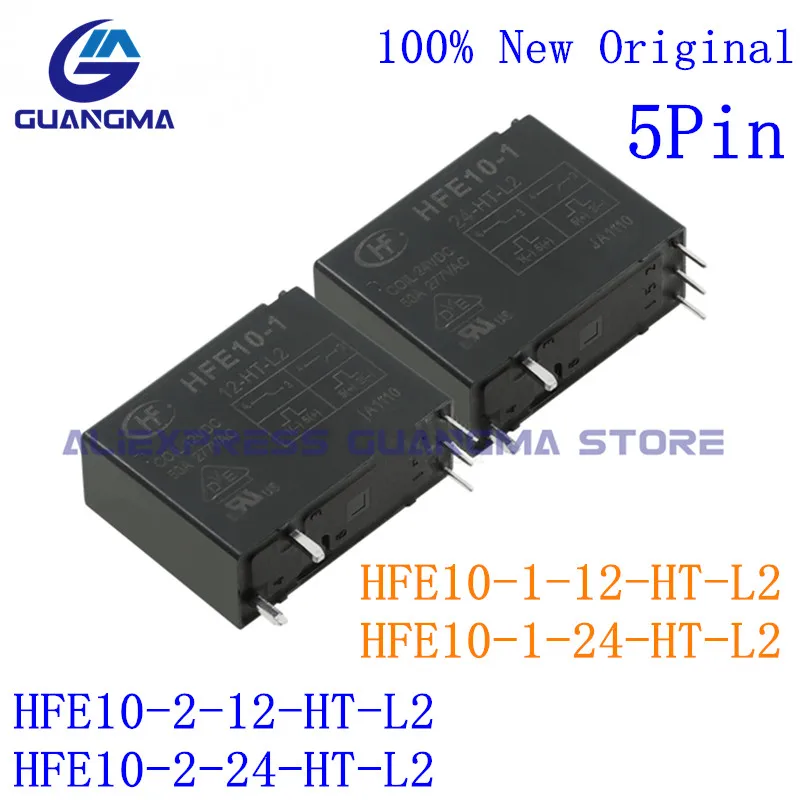 

10PCS 12V 24V Relay HFE10-2 12-HT-L2 HFE10-2-24-HT-L2 A Group Of Normally Open Double Coil With Manual Switch HFE10-1-24-HT-L2