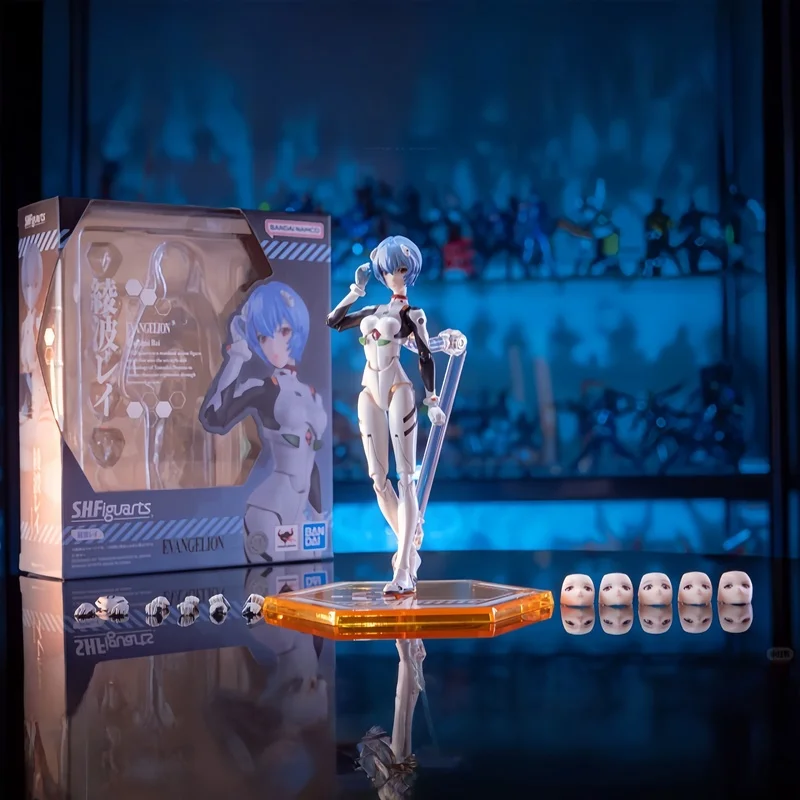 

Original In-Stock Bandai SHF Rei Ayanami Asuka EVA Warrior Articulated Action Figure Model Desktop Collection Ornament Toys Gift