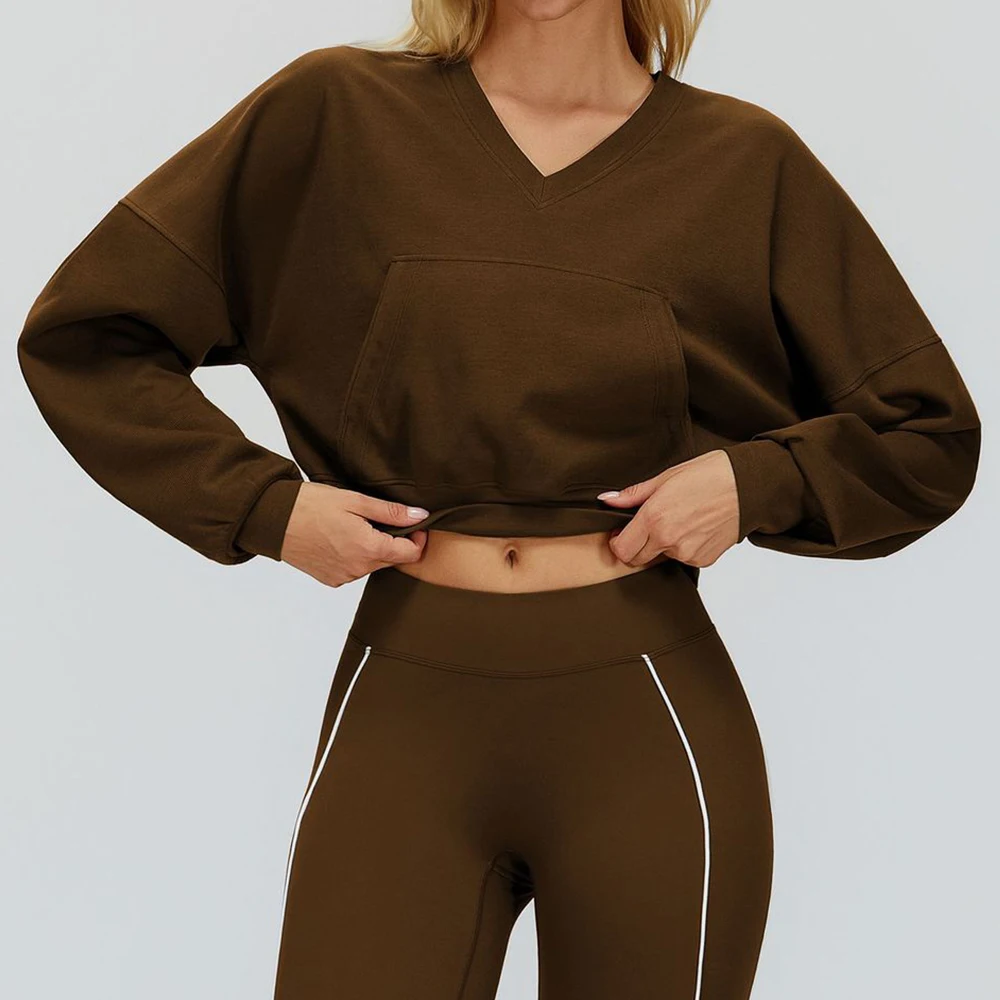 

Women Outdoor Yoga Long Sleeve Pockets Gym Workout Jacket Windproof Sports Tops Female Running Fitness Yoga Shirts Sportswear