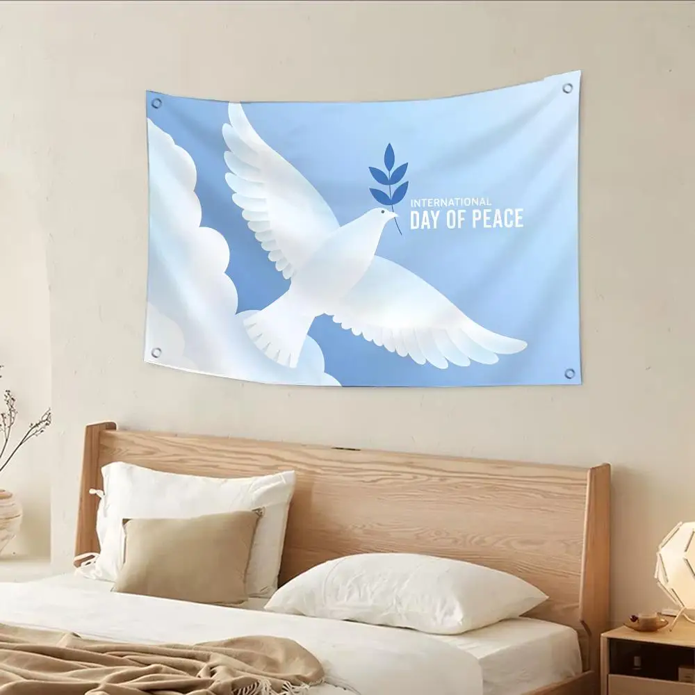 Dove Of Peace Flags flags four rings hanging no edging for indoor use and outdoor decor easy hanging