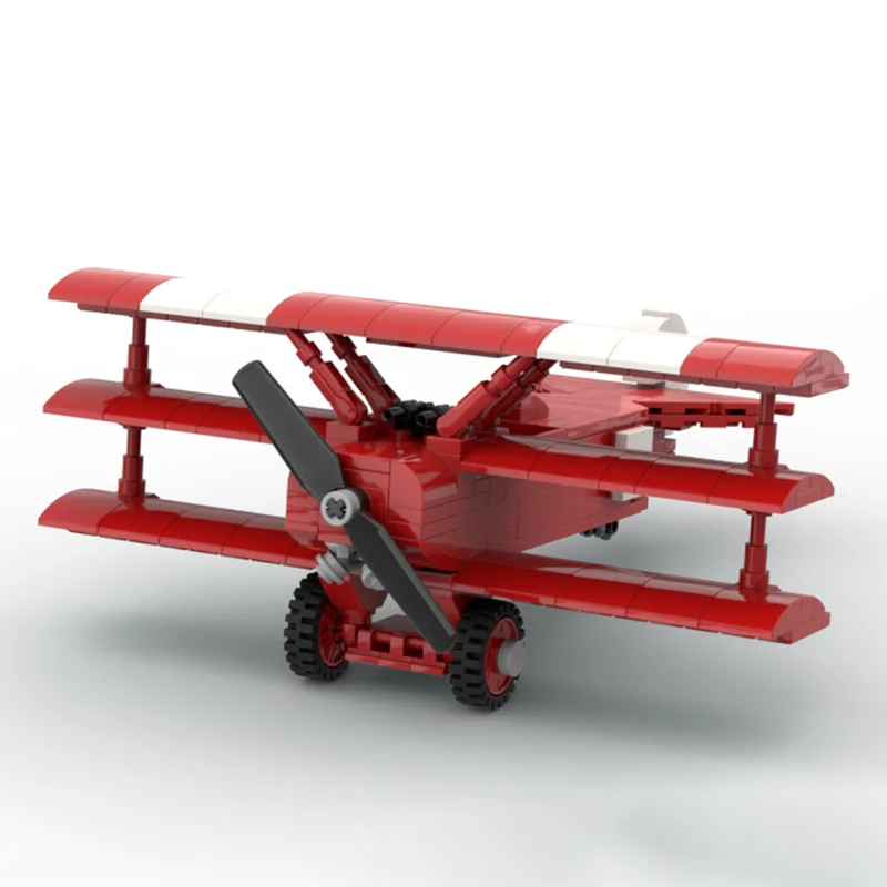 

290PCS MOC WWI Fokker Dr. I Triplaness Vintage Aircraft Model Building Blocks DIY Creative Assembly Educational Toys Gift