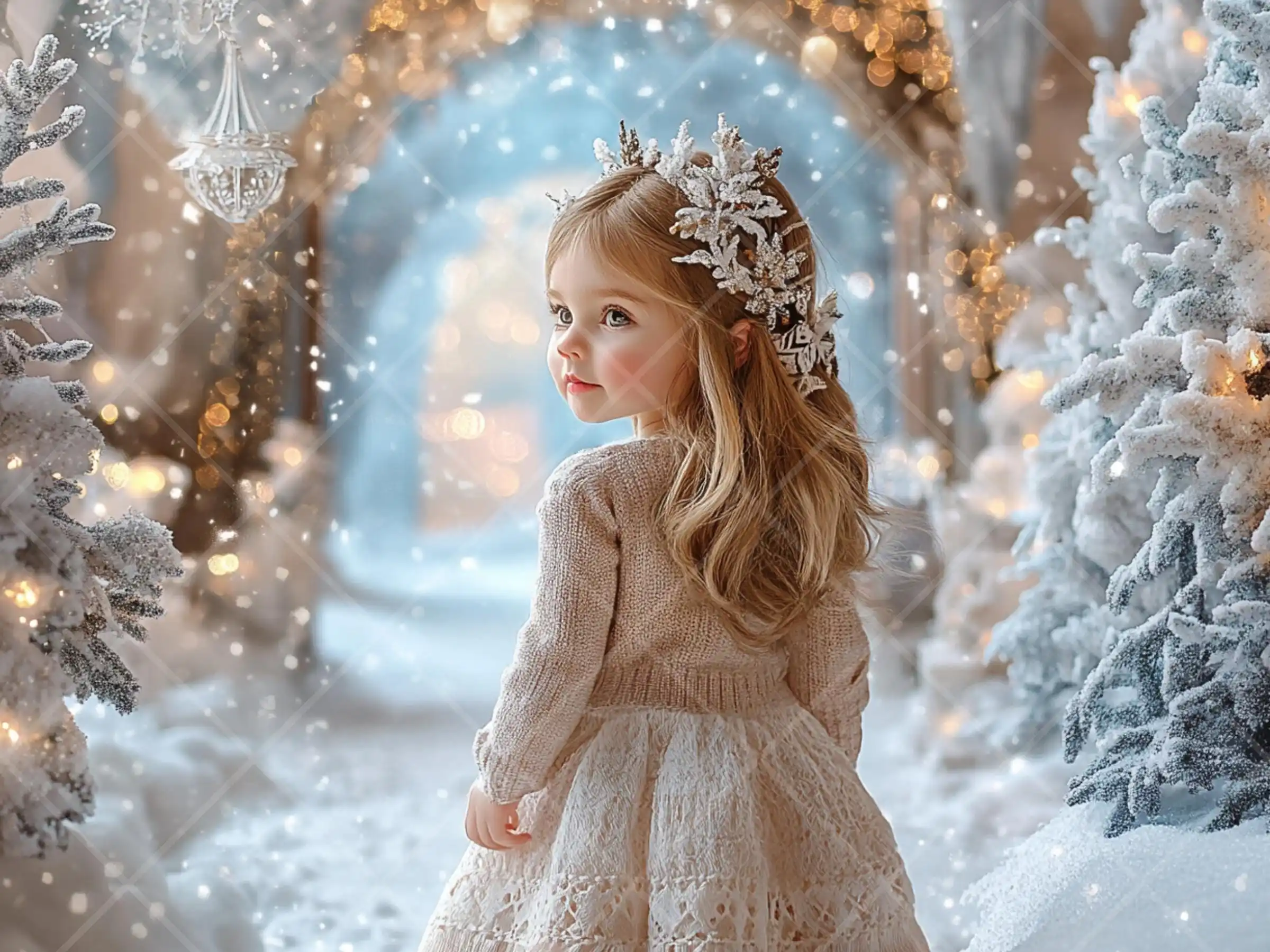 Mehofond Photography Background Winter Wonderland Christmas Blurred Snowy Xmas Kids Family Portrait Decor Backdrop Photo Studio