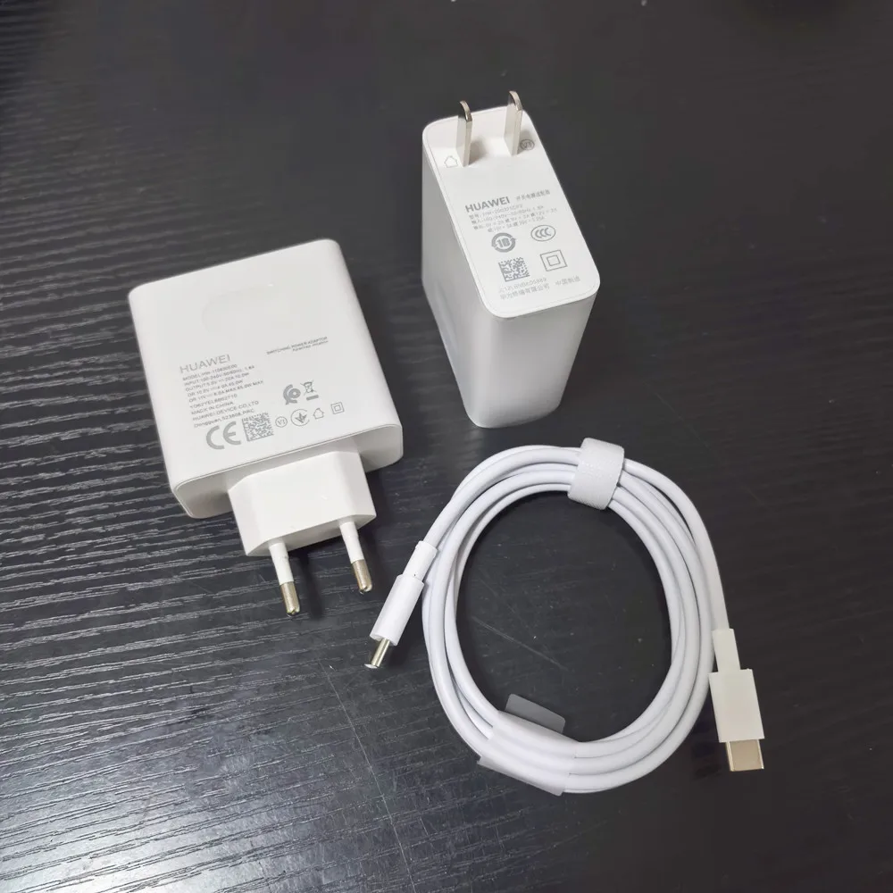 Huawei MateBook D16 X Pro D14 D15 15s 16s Оригинальное сверхбыстрое зарядное устройство PD 65 Вт с вилкой европейского/американского стандарта, адаптер питания USB C, кабель PD 1,8 м, 3,3 А