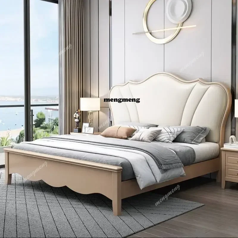 

Sleeping Beige Double Bed Princess Designer Large Modern Headboard Double Bed Bases Full Designer Cama Solteiro Unique Furniture
