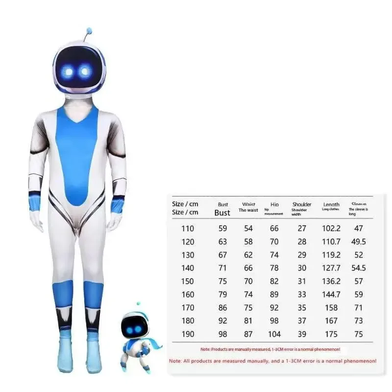 Nuovo Modello Astro Bot Gioco Bambini Adulti Cosplay Tuta Copricapo Completo Spettacolo Costume di Carnevale Abito da Festa
