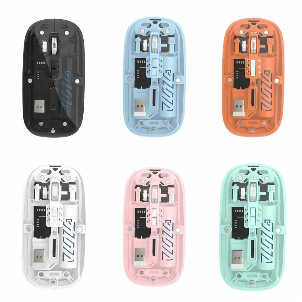 Mouse wireless Bluetooth 2.4G Mouse wireless trasparente ricaricabile per laptop Mouse ricaricabile silenzioso ad alta precisione