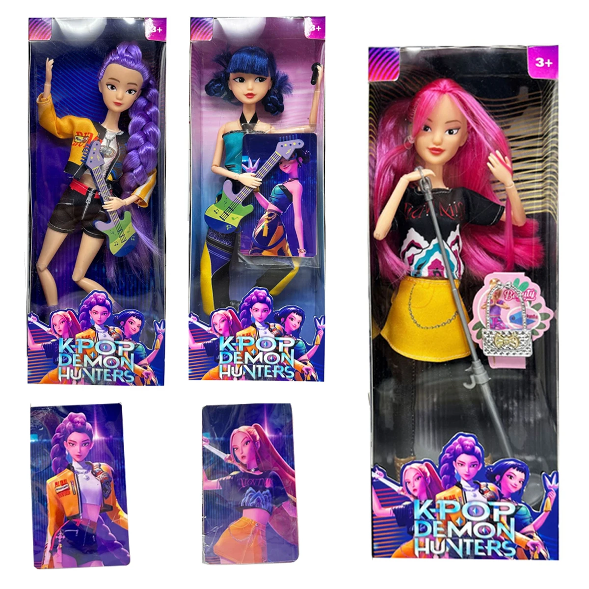 ???Hot Kpop Demon Hunters Action Figure Toy Derpys Tiger Rumi Mira Zoey Sussy Estatueta Boneca Para Fãs Presentes de Natal ﻿