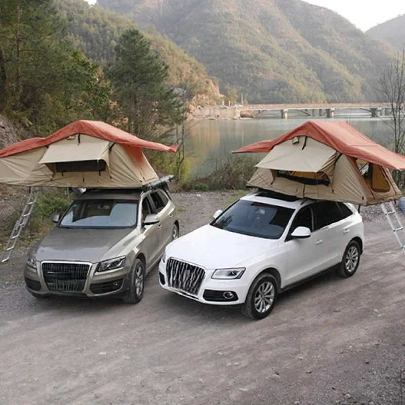 Hot Selling 0G/C Grid Can PU Coating Car Tents Camping Outdoor Soft Roof Top Tent  Person High Quality