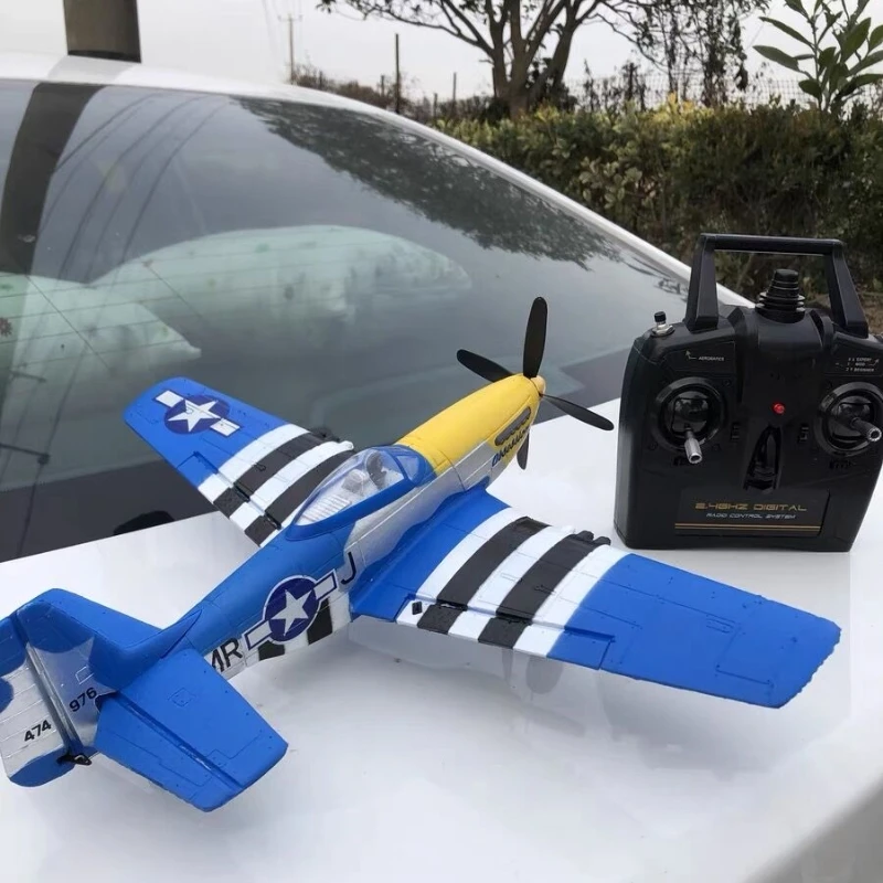 Volantex 761-5v2 Blue P-51d Rc Four-Channel Remote Control Airplane Model Electric Foam Rc Aircraft Children Surprise Gift