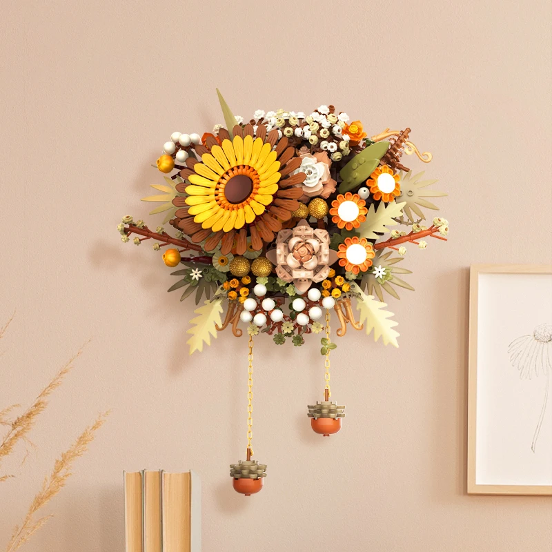 New Nordic Art Wall Flower Eternal Bouquet Botanical Collection Dried Flower BuildingBlock Decor Puzzle Toys For Kids Adult Gift