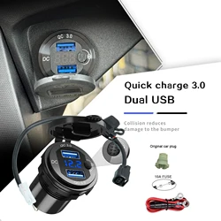 For HONDA NX 500 NX500 NX 400 NX400 2022-2024 Quick Charge 3.0 Dual USB Charger Plug Socket Power Adapter
