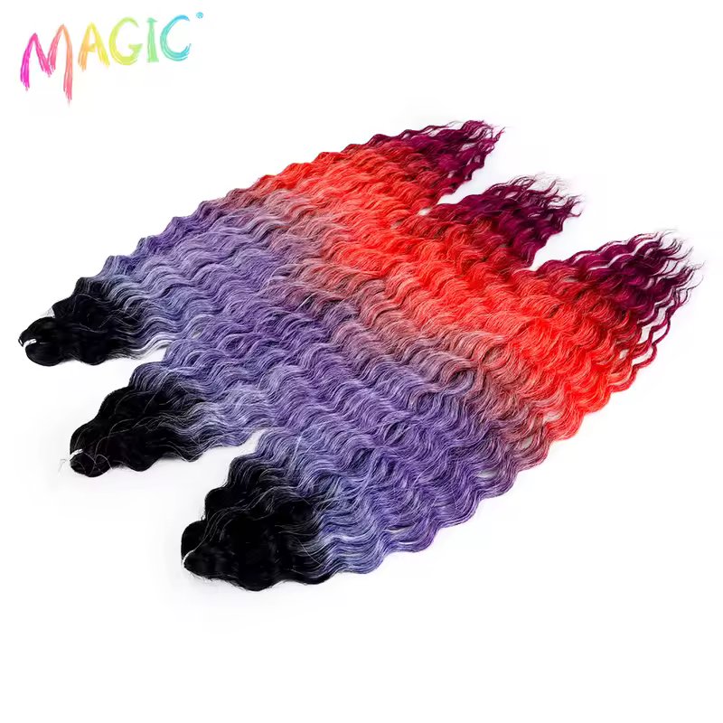 Magic Ariel Curl Hair Water Wave Twist Crochet Hair Synthetic Braid Hair Ombre Blonde 22 Inch Deep Wave Braiding Hair Extension - Image 13