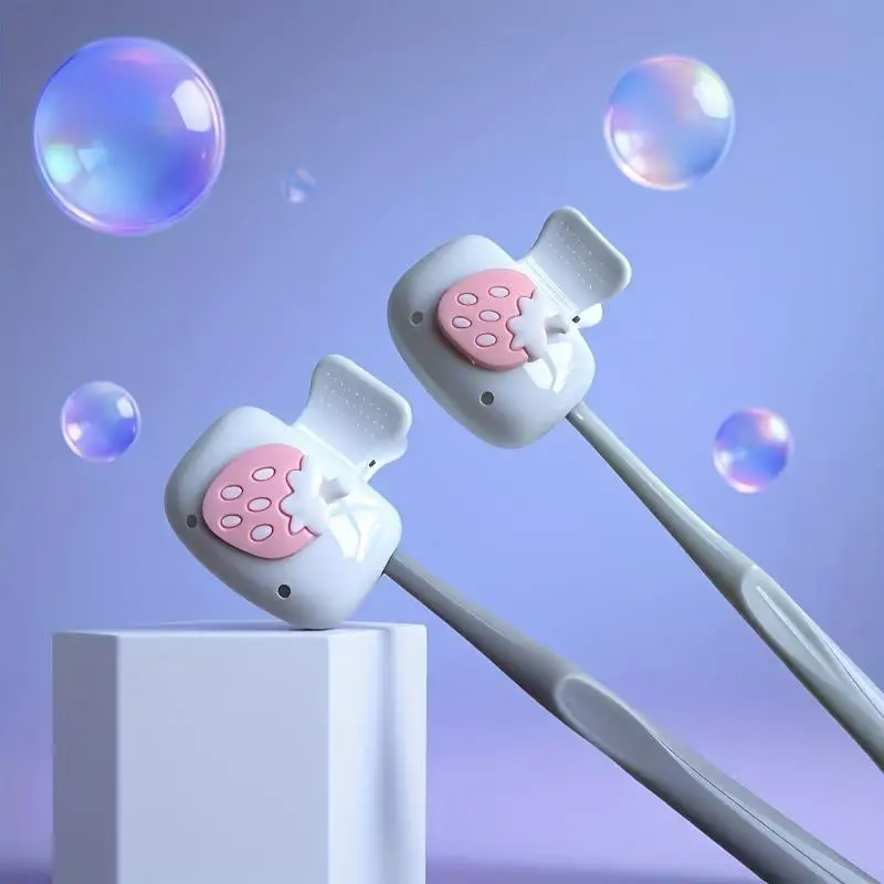 2Pcs Strawberry Shaped Toothbrush Clip With Dust Cover Bathroom Toothbrush Protective Cover For Home And Travel