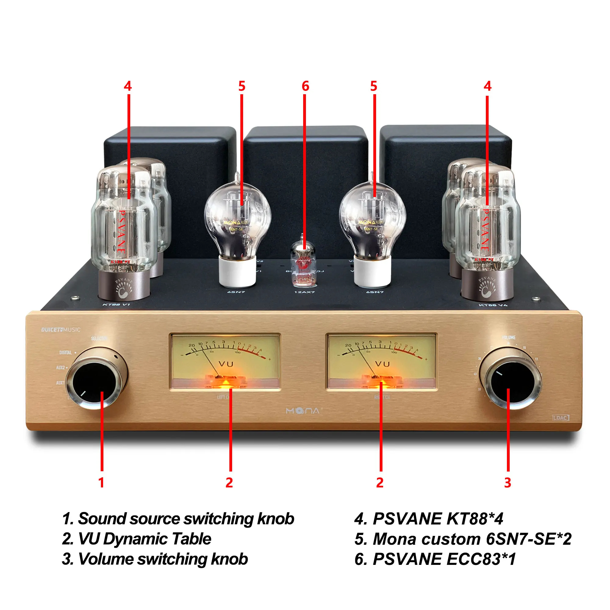 Mona KT88-256 Version 2.0 Bluetooth HIFI Amplifier Board High-Performance Receivers & Amplifiers